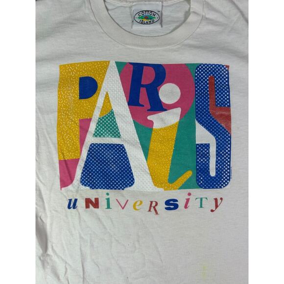Vintage Paris University T-Shirt Size XL Collegiate Graphic Tee‎ 1980s - Picture 5 of 10